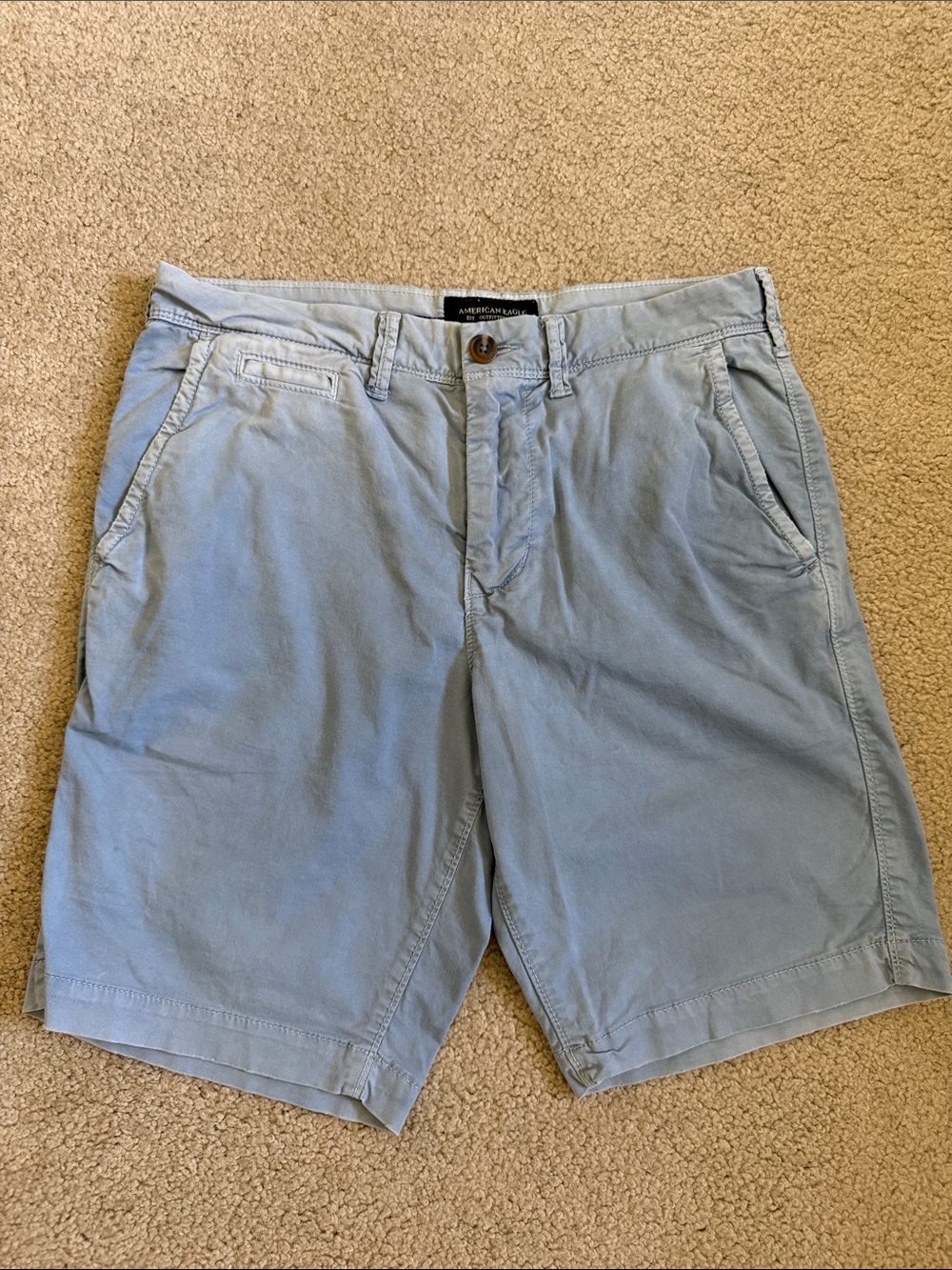 American Eagle Outfitters Light Blue Men's Flat Front Chino Shorts 29W